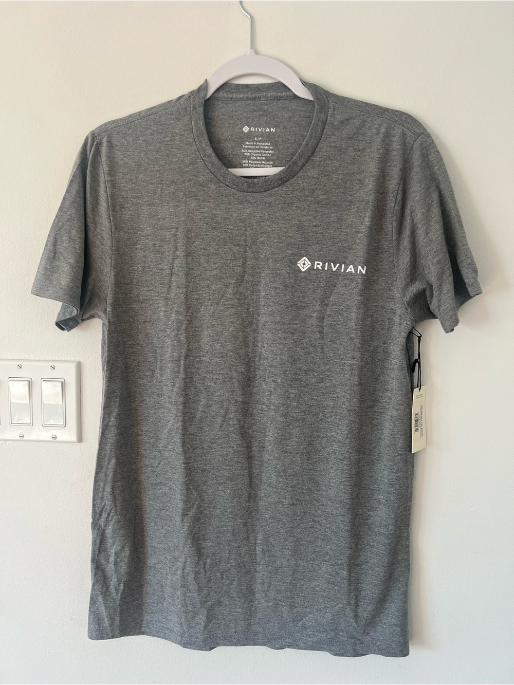 NEW Rivian Men's Small S Charcoal Logo Short-Sleeve Tee Shirt Soft Top
